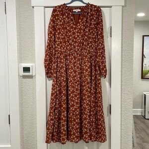 Loft Maxi Long Sleeve Dress